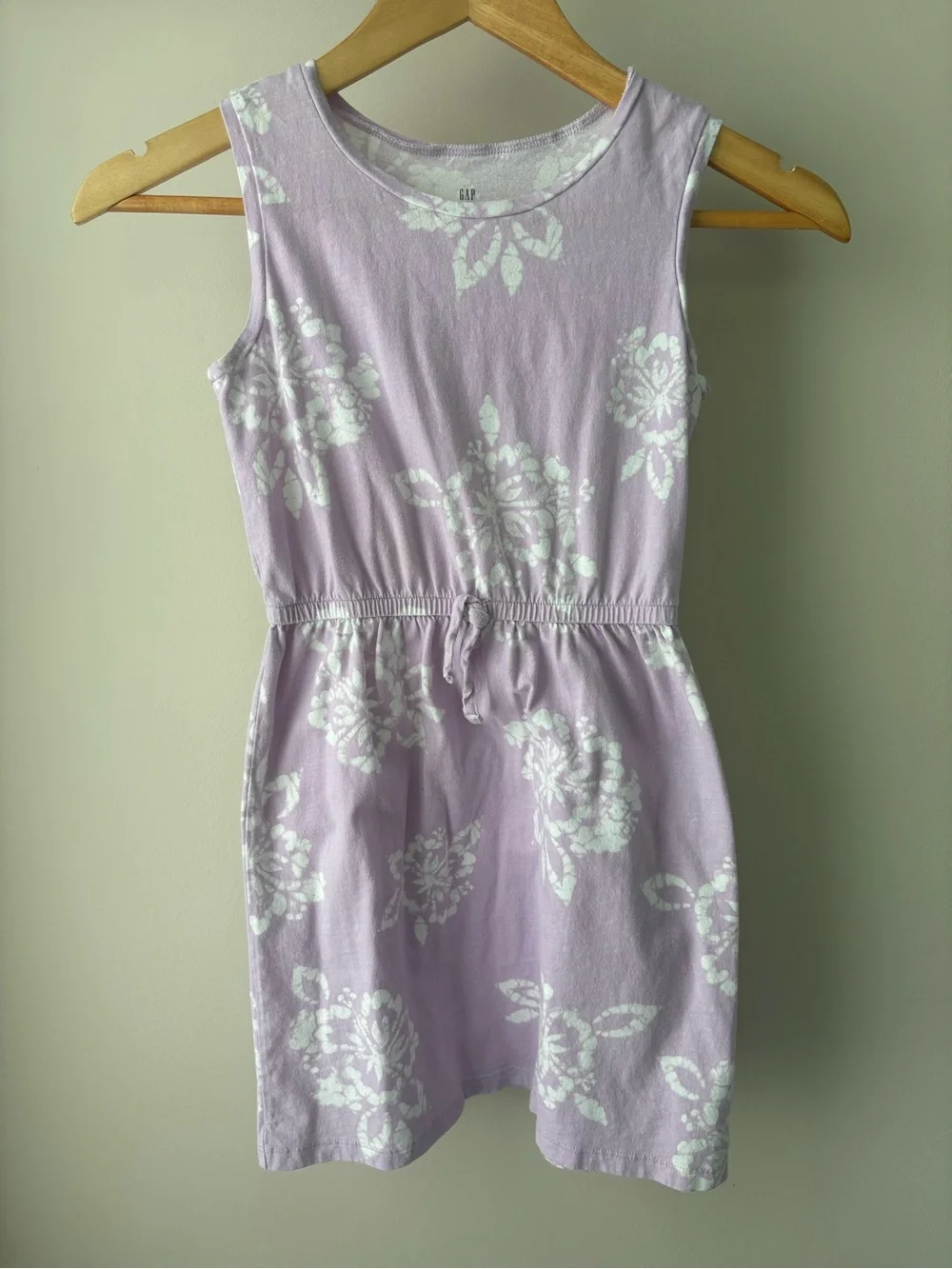 GAP Lavender Floral Tank Dress with Drawstring